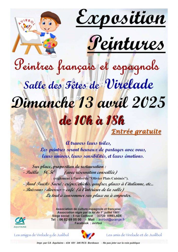 Affiche Exposition Peintures à Virelade - Association Avirbol