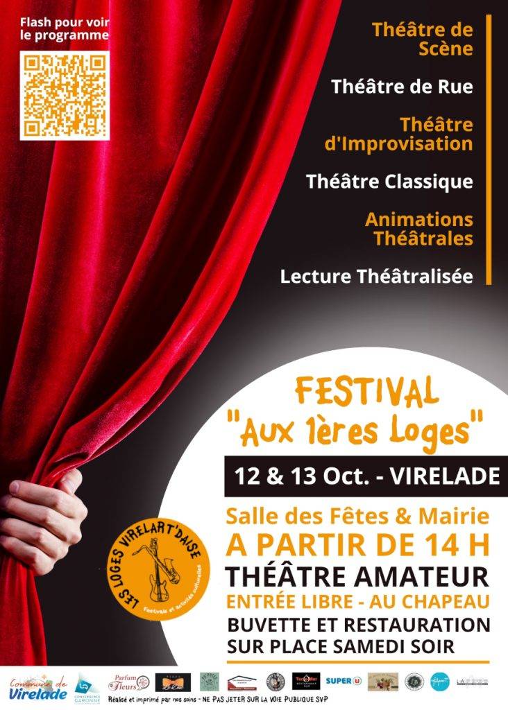 Affiche Festival aux 1ères loges - Théâtre Amateur - Virelade