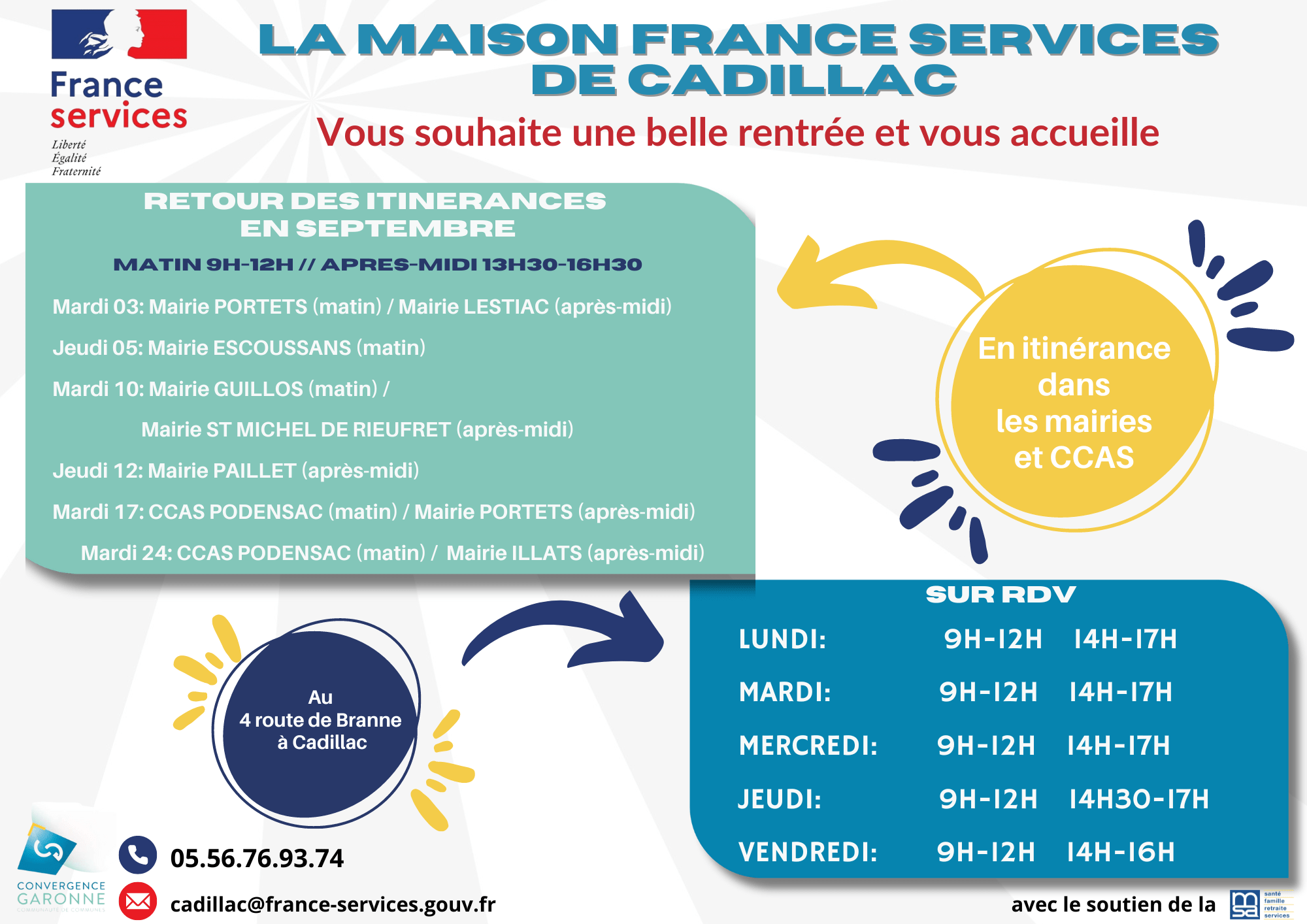 Illustration Actualité Itinérance Maison France Services de Cadillac - Virelade