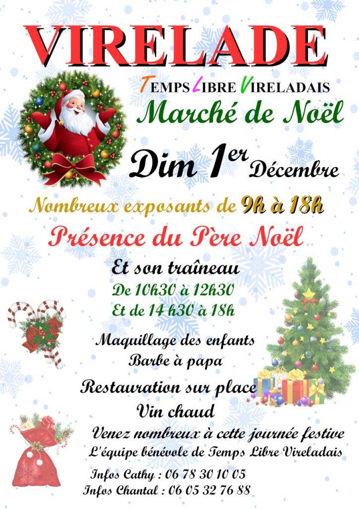 Affiche Marché de Noël du TLV à Virelade le 1er décembre