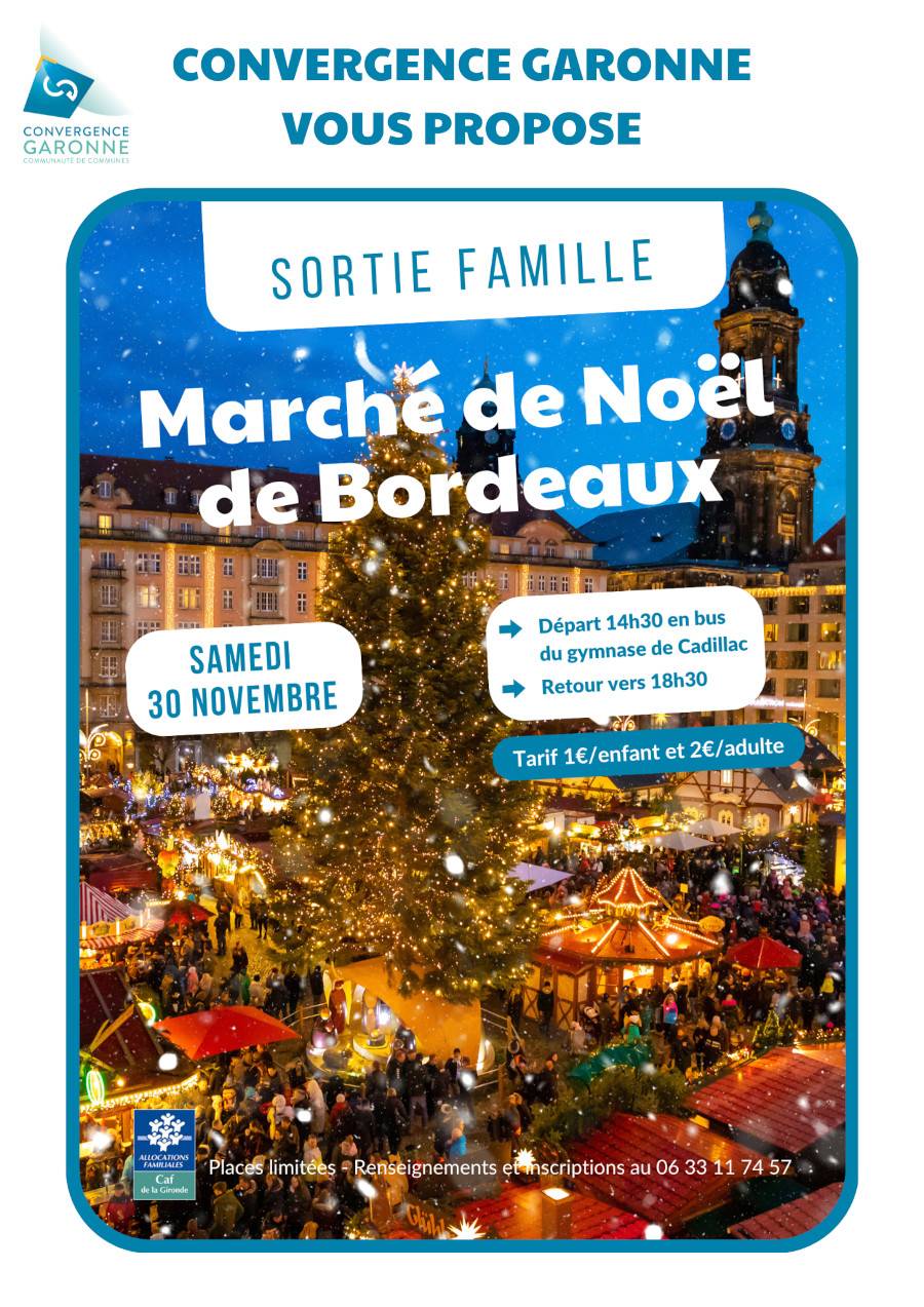 Illustration Actualité Sorties Famille Marché de Noël de Bordeaux - CDC Convergence Garonne